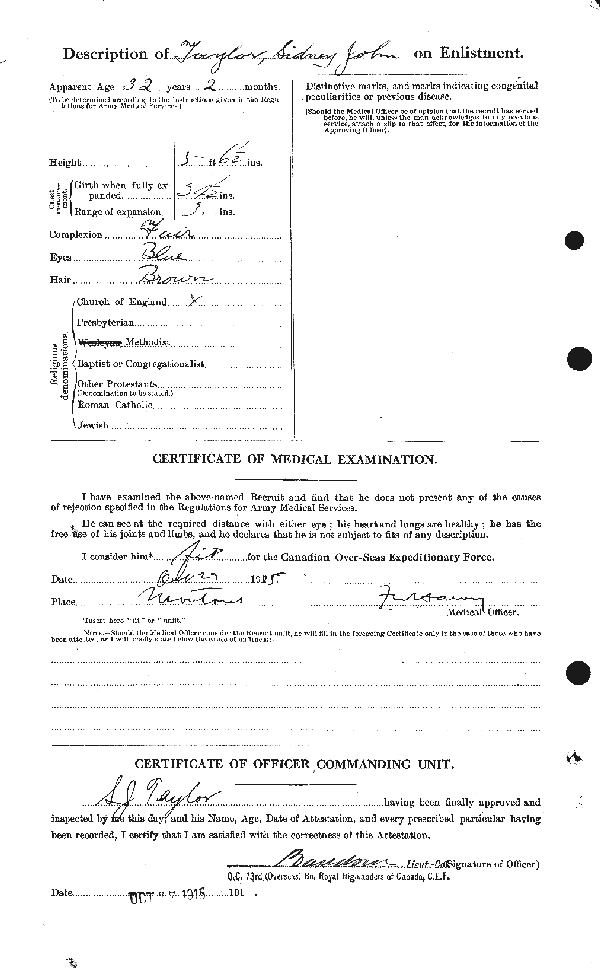 Attestation Papers (Reverse)