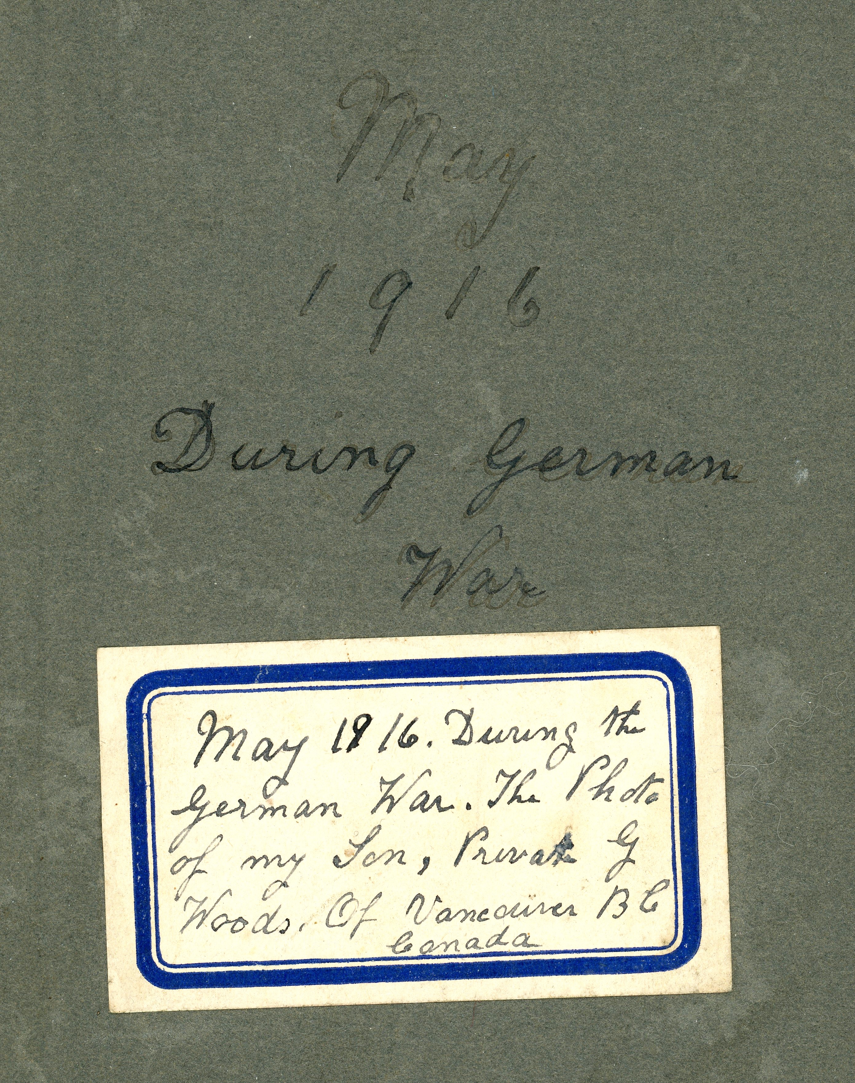 Reverse side of photo