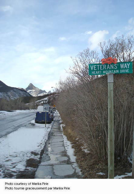 Exshaw street view of Veteran's Way
