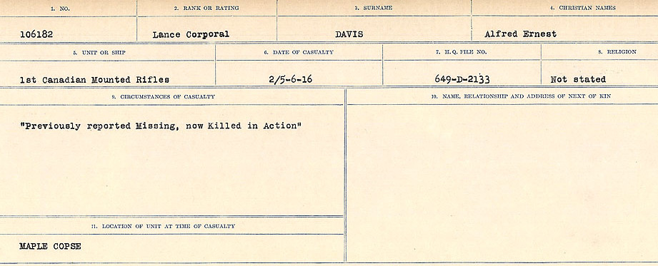 Circumstances of death registers