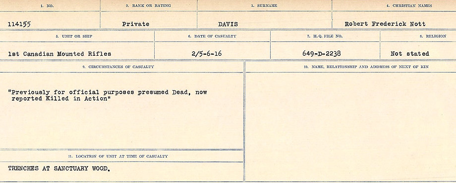 Circumstances of death registers