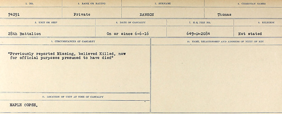 Circumstances of death registers
