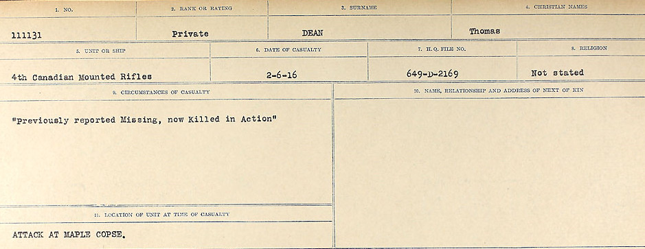 Circumstances of death registers