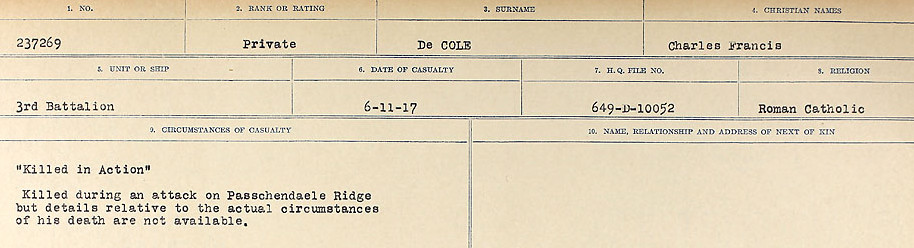Circumstances of death registers