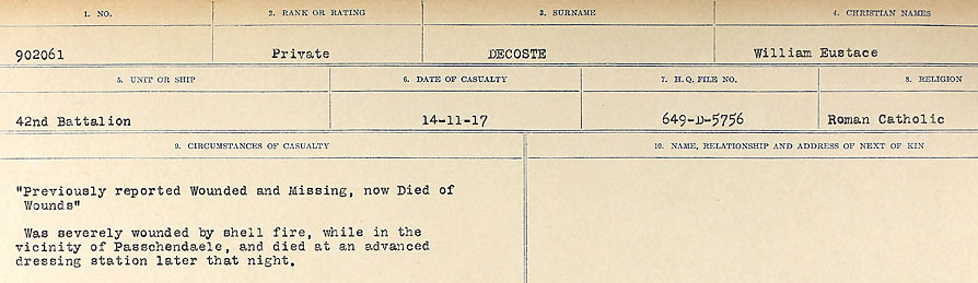 Circumstances of death registers
