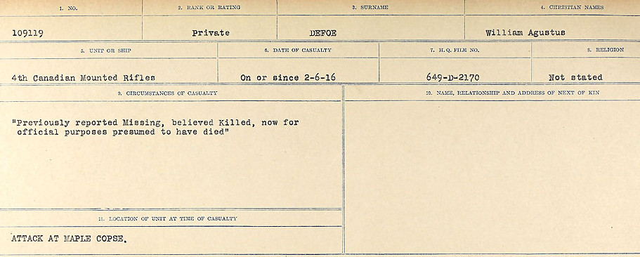 Circumstances of death registers