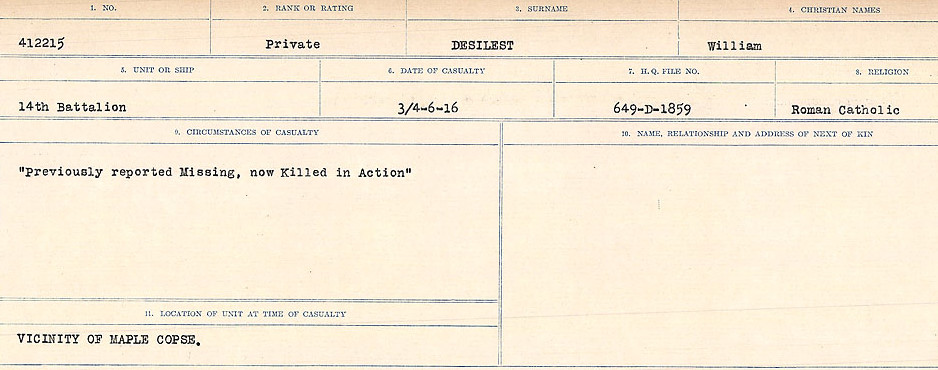 Circumstances of death registers