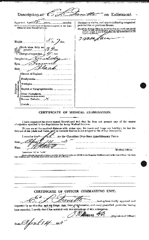 Attestation Papers (Reverse)