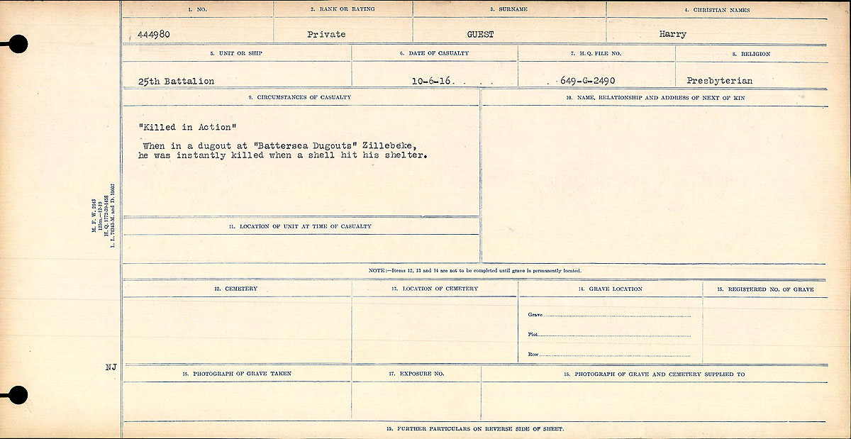 Circumstances of death registers