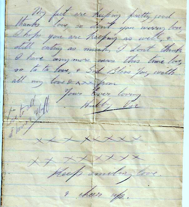 Page 2 of his Letter to his wife, Florence (October 12, 1917)