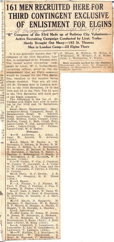 Press clipping - Enlistment