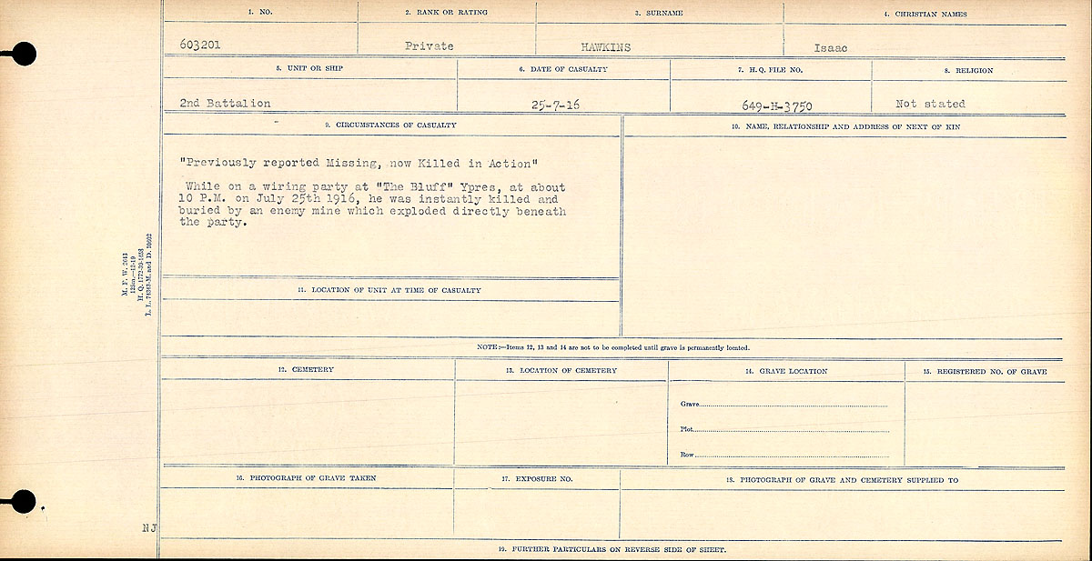 Circumstances of death registers