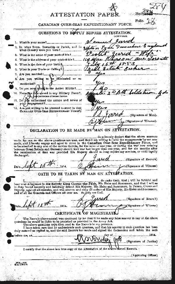 Attestation Paper (page 1)