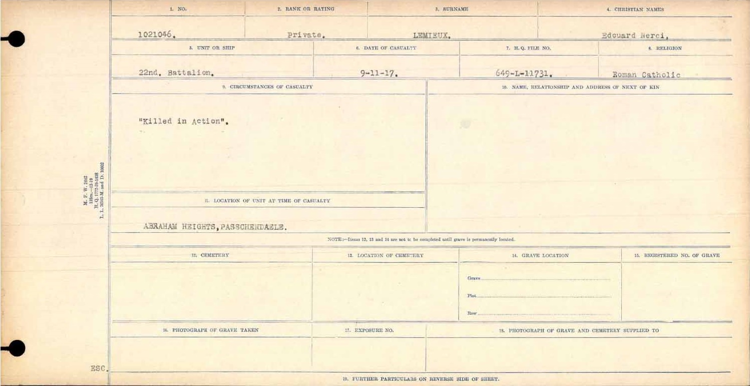 Circumstances of death registers
