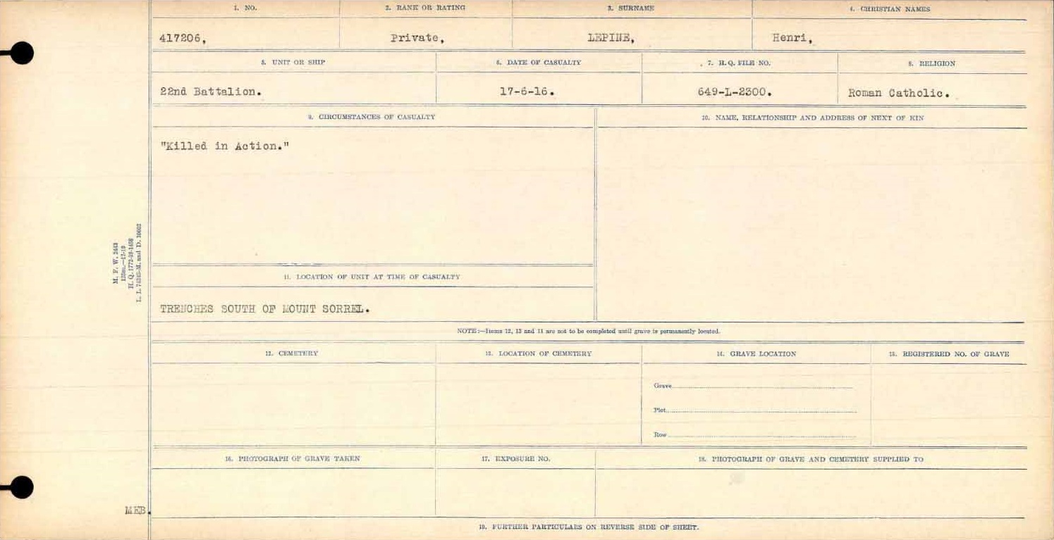 Circumstances of death registers