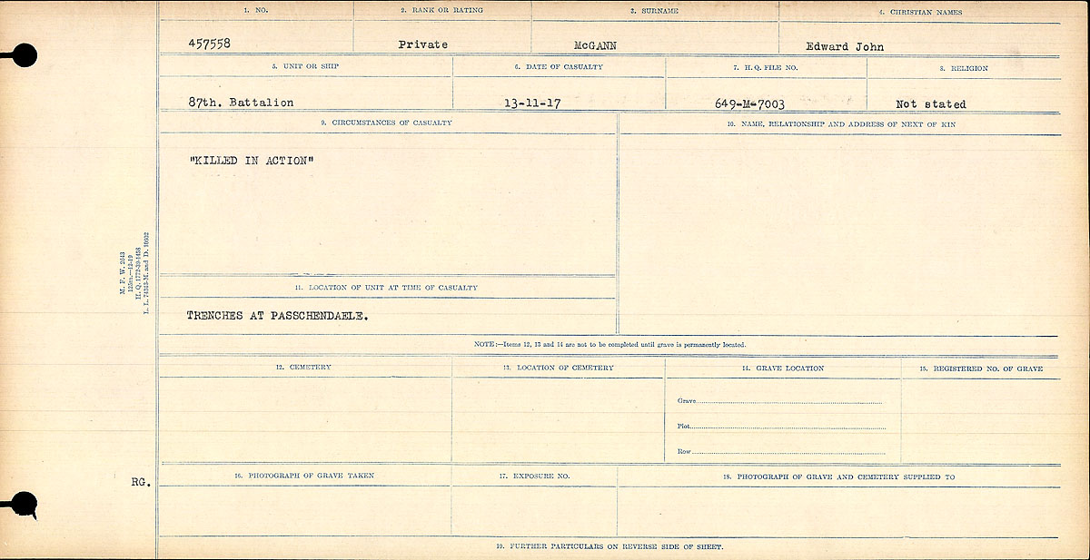 Circumstances of death registers