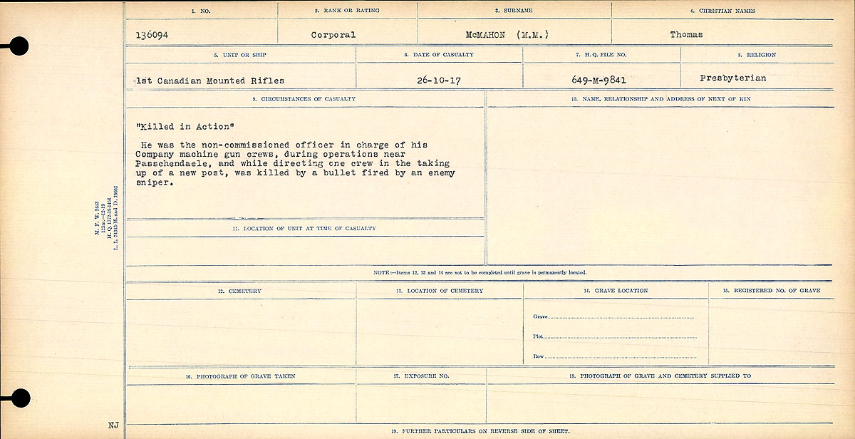 Circumstances of death registers