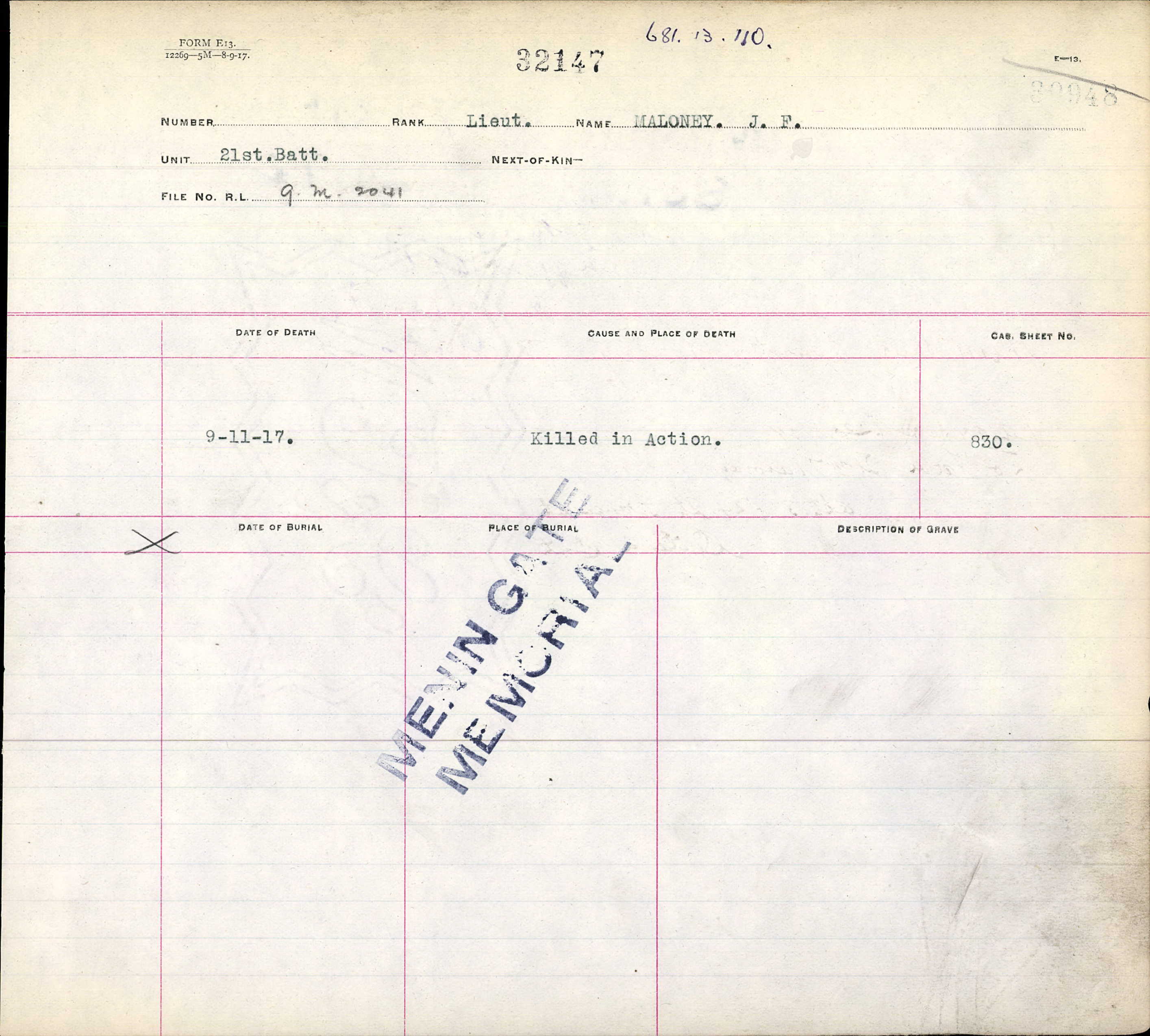 War Graves Register