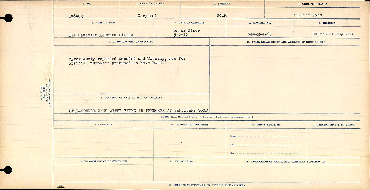 Circumstances of Death Registers