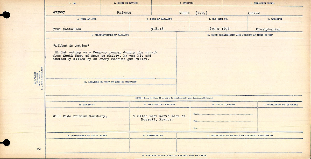 Circumstances of death registers