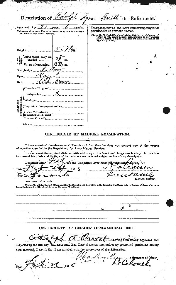 Attestation Papers (Reverse)