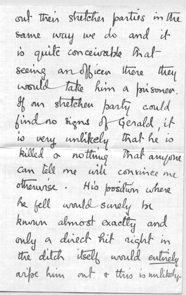 Letter from brother, Frederick Peters VC