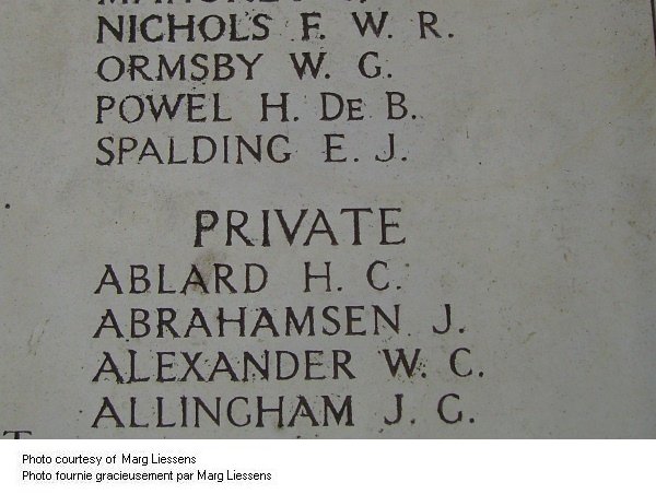 Inscription on Menin Gate (Ypres) Memorial