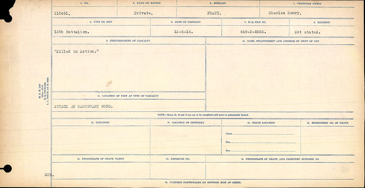 Circumstances of death registers