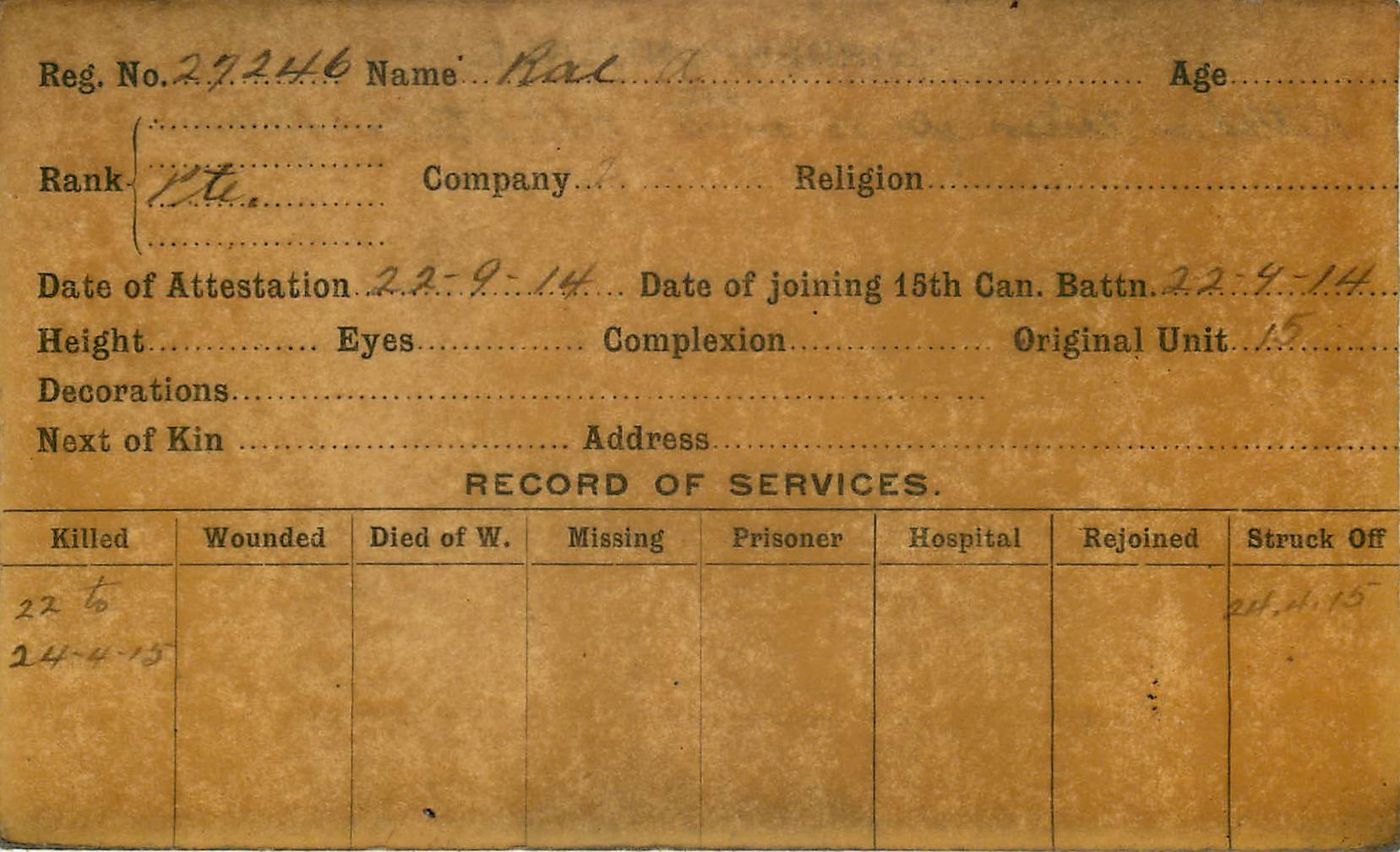 Record of Service