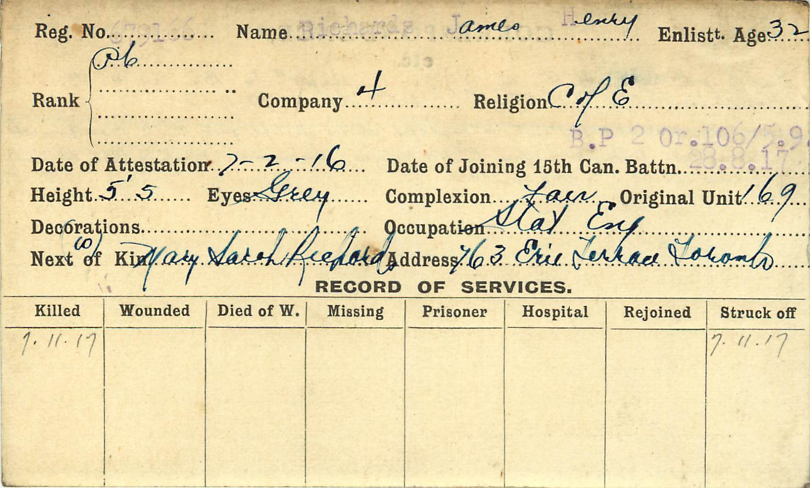 Record of Service