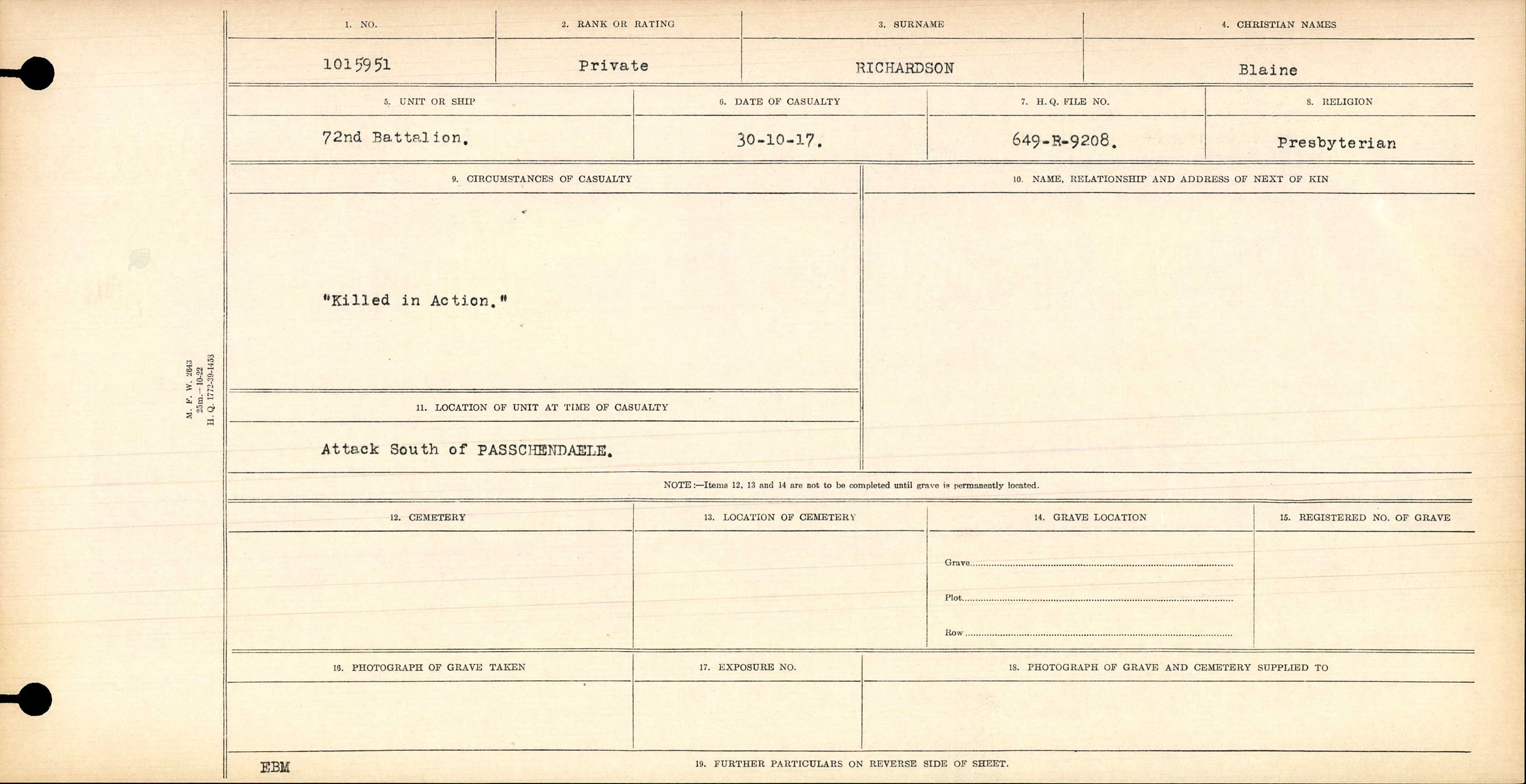 Circumstances of Death Registers