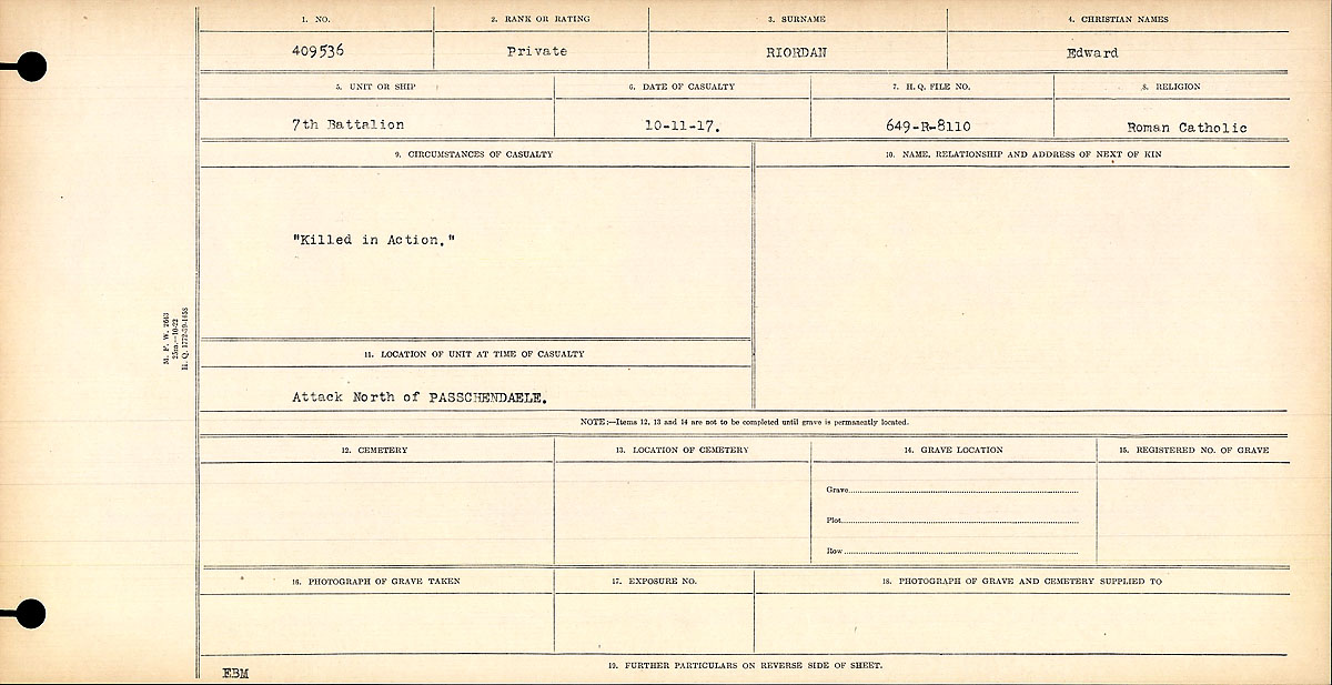 Circumstances of death registers