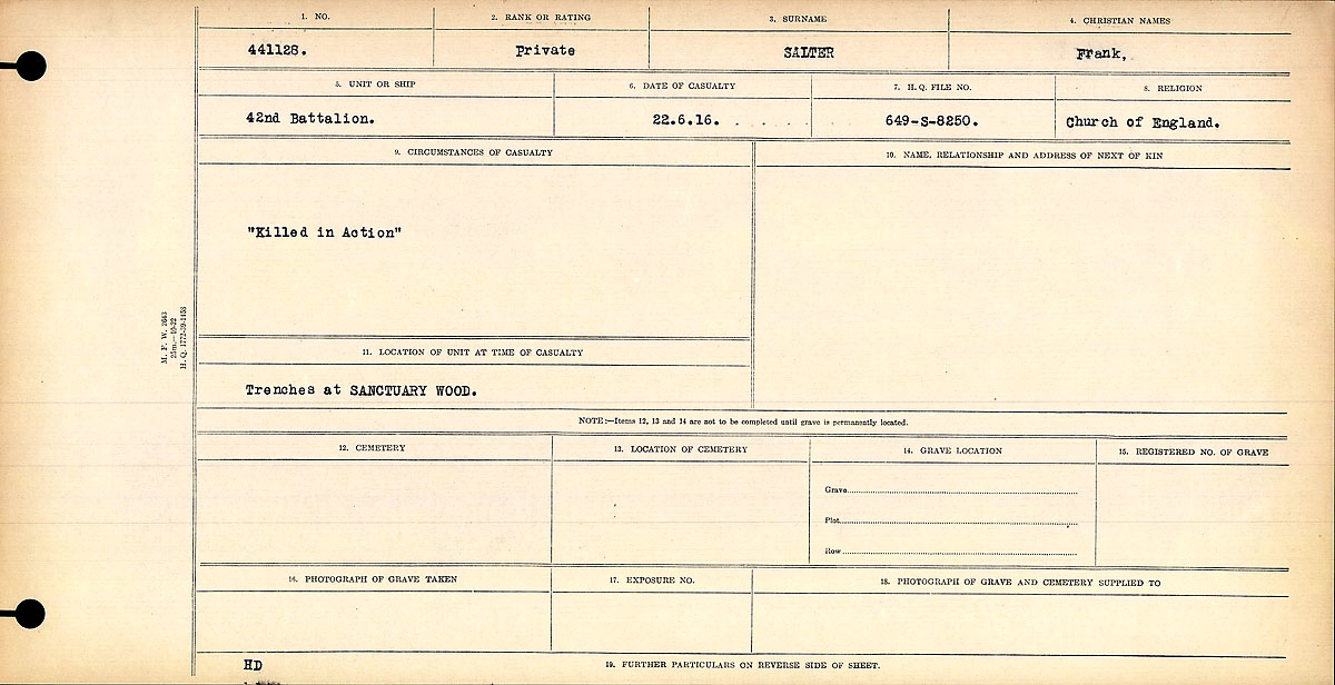 Circumstances of death registers