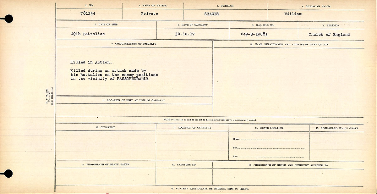 Circumstances of death registers