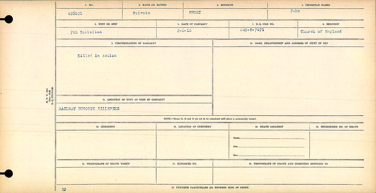 Circumstances of death registers