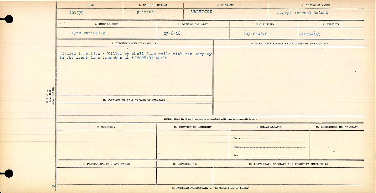Circumstances of death registers
