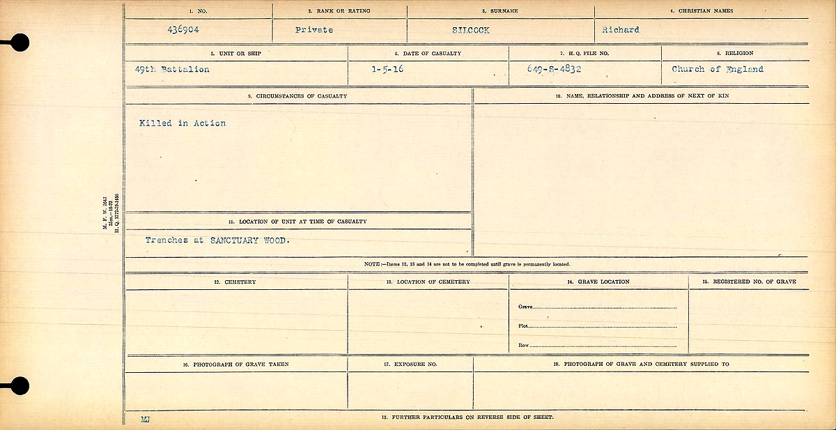 Circumstances of death registers