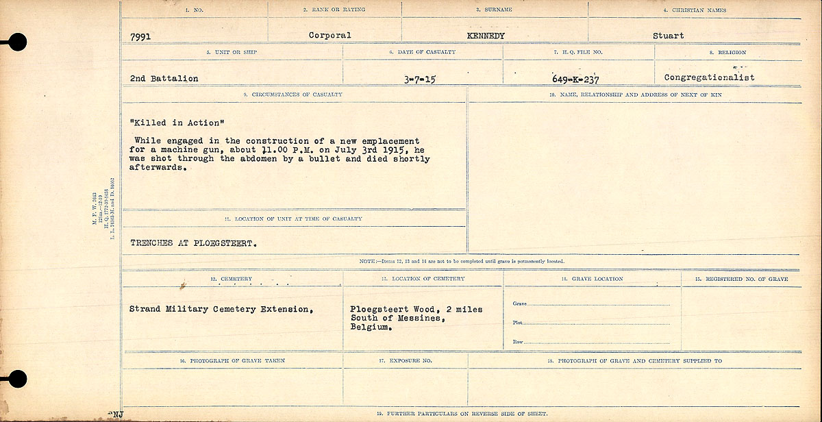 Circumstances of death registers