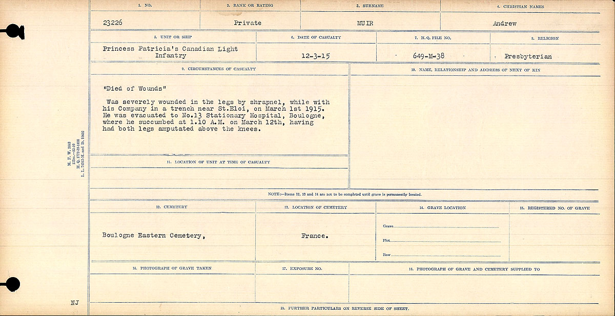 Circumstances of death registers