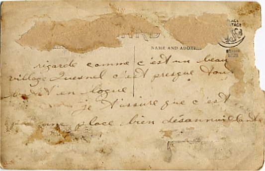 Back of Postcard in Quensel