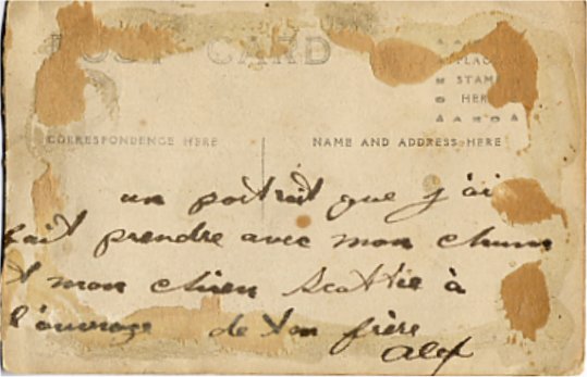 Back of photo of Alex and friend