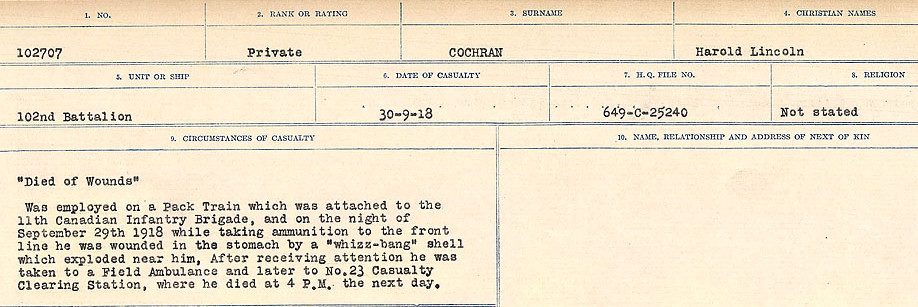 Circumstances of Death Registers
