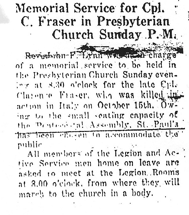 Photo of CLARENCE EDWARD FRASER