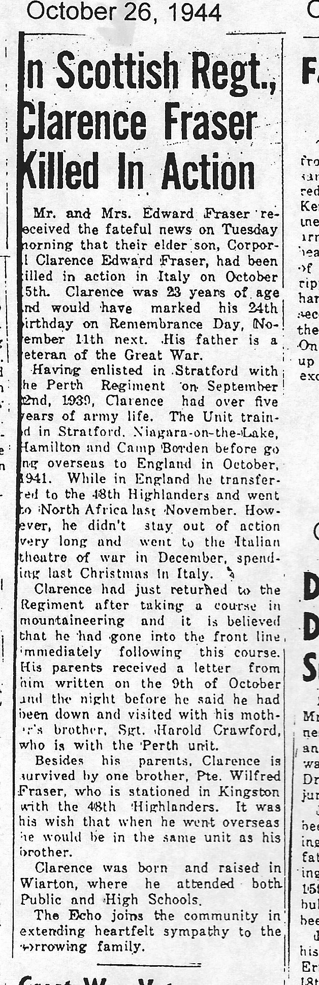 Photo of CLARENCE EDWARD FRASER