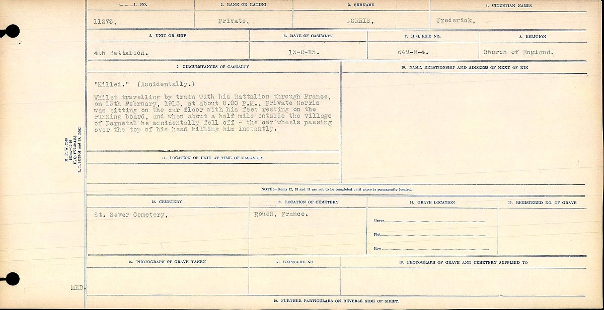 Circumstances of death registers