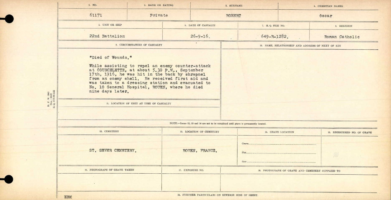 Circumstances of death registers