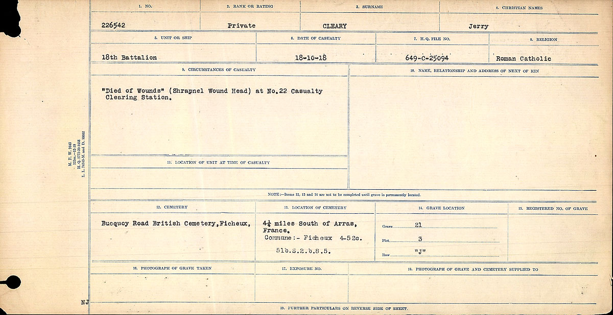 Circumstances of Death Registers