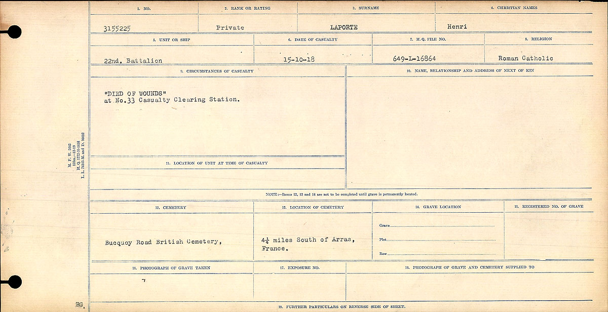 Circumstances of death registers