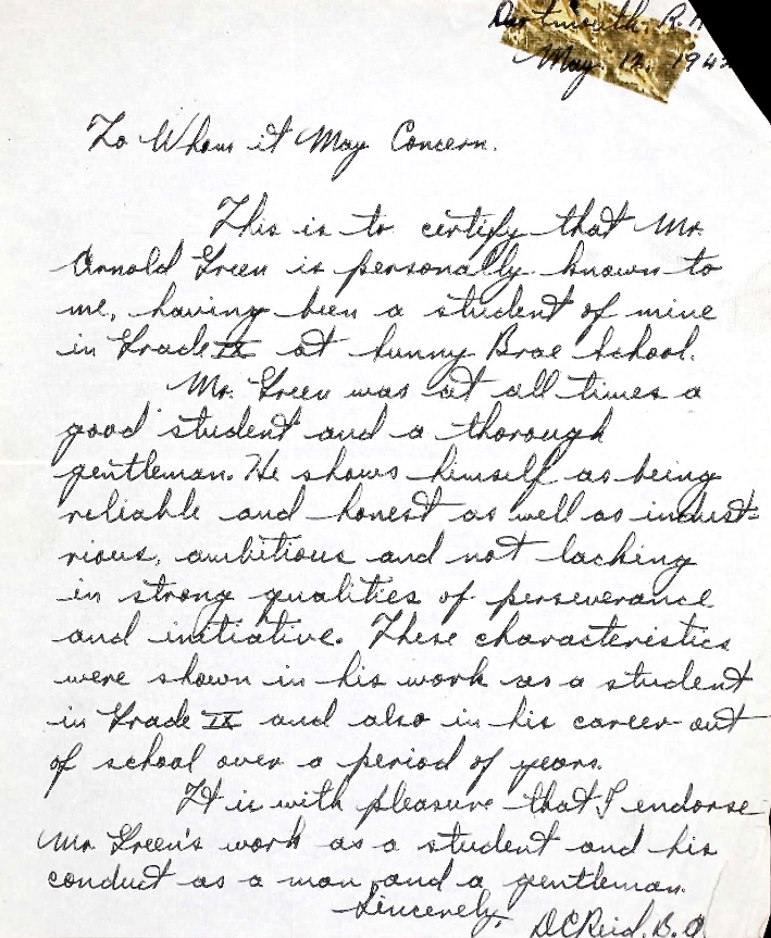 Letter of recommendation