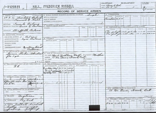 Service Record (back)